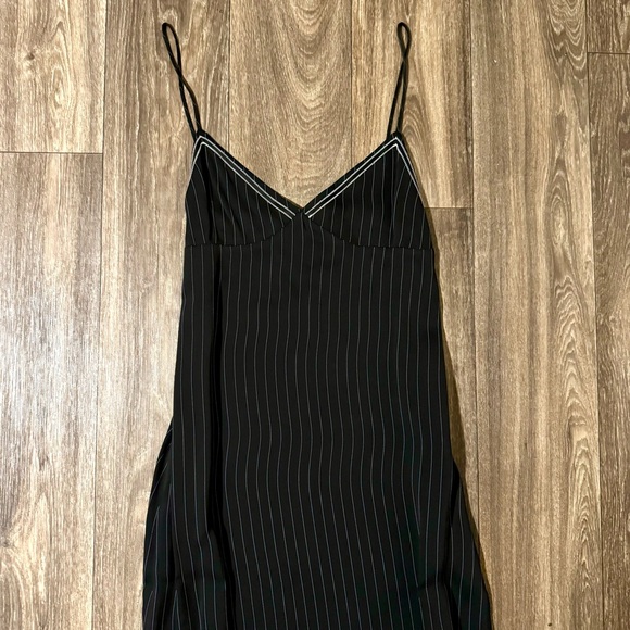 NWT ZARA LIMITED EDITION long pinstripe satin dress with leg slits - Picture 10 of 15